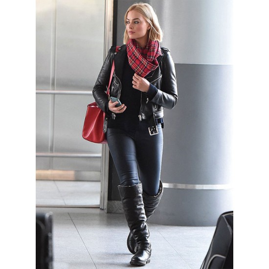 MARGOT ROBBIE LEATHER JACKET #2