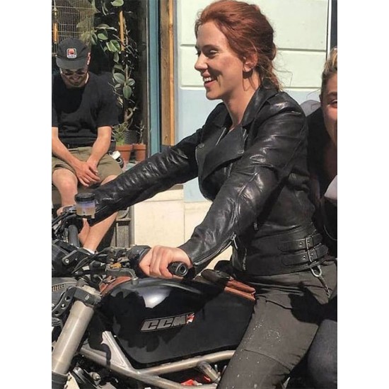 SCARLETT JOHANSSON BLACK WIDOW LEATHER JACKET