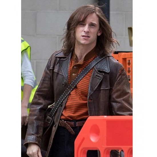 Jamie Bell Rocketman Distressed Brown Leather Jacket