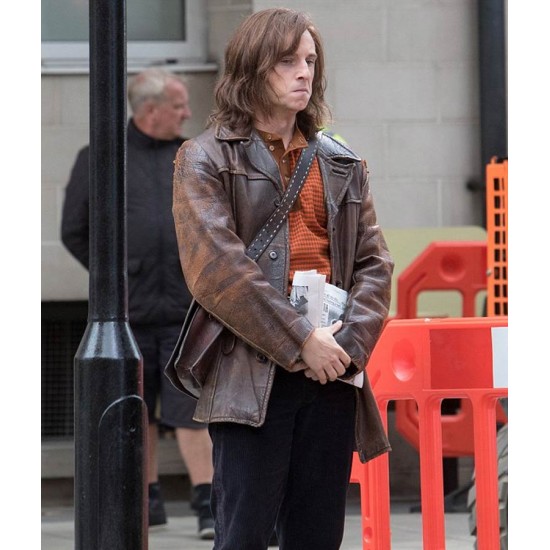 Jamie Bell Rocketman Distressed Brown Leather Jacket