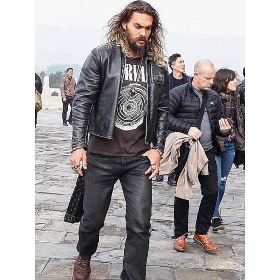 Jason Momoa Distressed Black Jacket