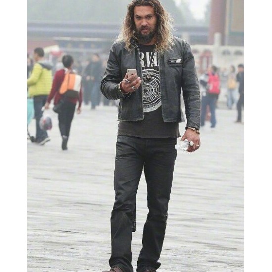 Jason Momoa Distressed Black Jacket
