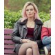 Sex Education Maeve Wiley Black Leather Jacket