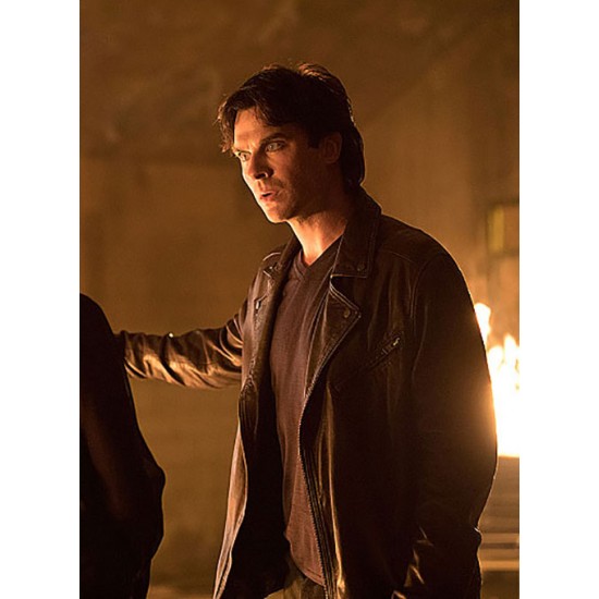 IAN SOMERHALDER THE VAMPIRE DIARIES LEATHER JACKET