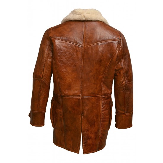 Dark Knight Rises Bane Coat Real Sheepskin Fur Leather Jacket