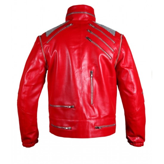 Michael Jackson Beat IT Classic Red Vintage Leather Jacket