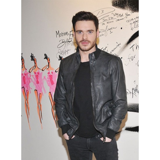 RICHARD MADDEN BLACK LEATHER JACKET
