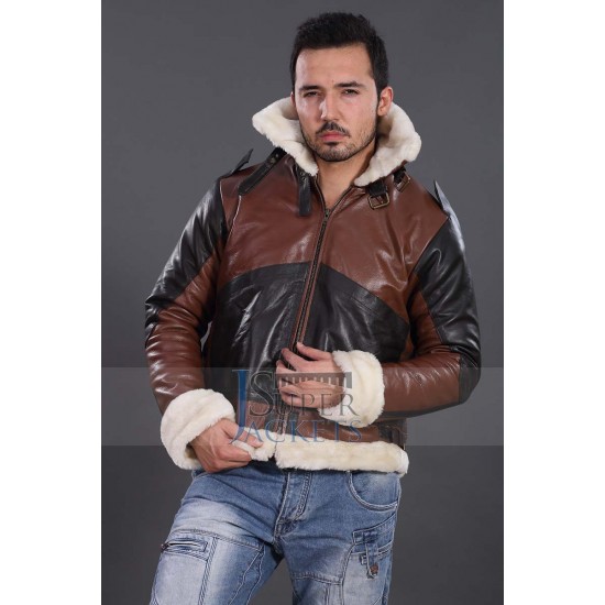 B3 Bomber Men's Dark Brown Real Leather Jacket B3 Bomber Men's Dark Brown Real Leather Jacket