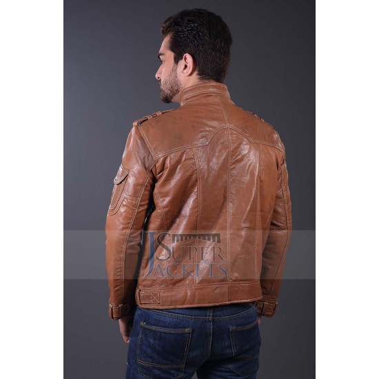 Tan Bomber Classic Rider Jacket