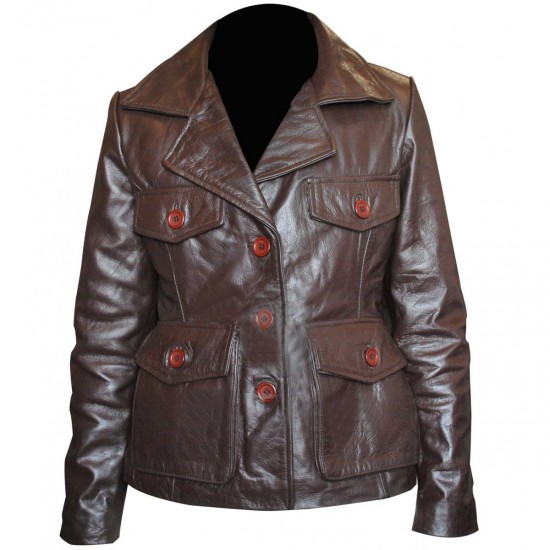 Bedtime Stories Keri Russell Brown Leather Jacket
