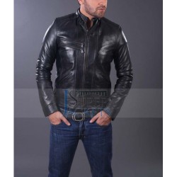Bodyfit Stylish Black Leather Jacket for Men