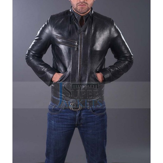 Bodyfit Stylish Black Leather Jacket for Men