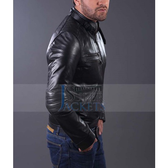 Bodyfit Stylish Black Leather Jacket for Men
