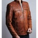 Cafe Racer Classic Cult Waxed Brown Leather Jacket
