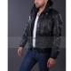 Justin Bieber Hooded Black Bomber Leather Jacket