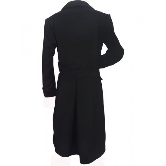 Sherlock Holmes Black Wool Double Breast Coat
