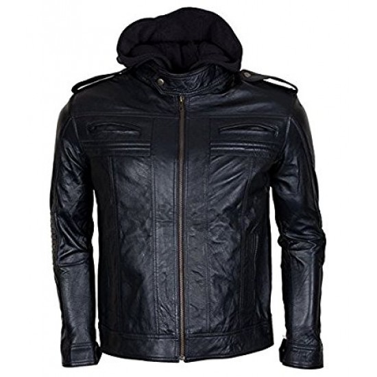 AJ Style Wrestler WWE Men's Black Leather Jacket