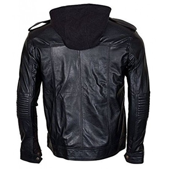 AJ Style Wrestler WWE Men's Black Leather Jacket