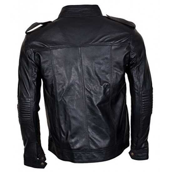 AJ Style Wrestler WWE Men's Black Leather Jacket