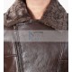 B3 Aviator Bomber Dark Brown Flight Leather Jacket with Sheepskin Shearling