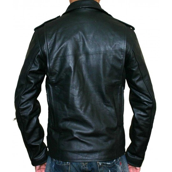 Terminator 2 Black Brando Motorcycle Men's Rider Leather Jacket