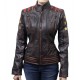 Cafe Racer Vintage Classic Women's OX Blood Waxed Brown Leather Jacket