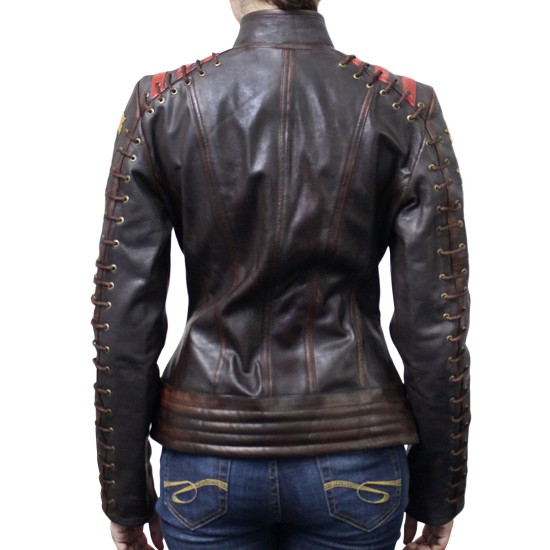 Cafe Racer Vintage Classic Women's OX Blood Waxed Brown Leather Jacket