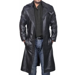 Blade Runner Ryan Gosling Men's Black Leather Fur Jacket