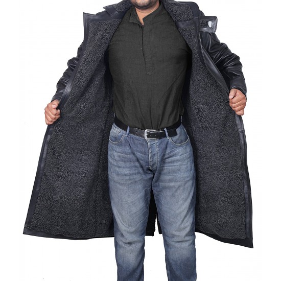 Blade Runner Ryan Gosling Men's Black Leather Fur Jacket