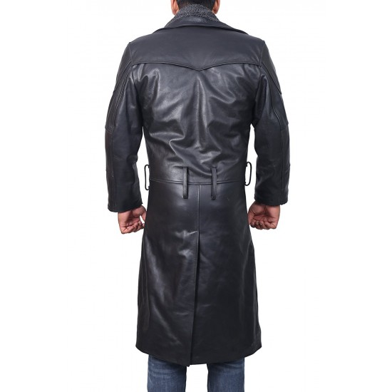 Blade Runner Ryan Gosling Men's Black Leather Fur Jacket