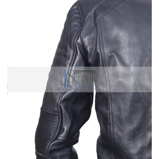 Cafe Racer Men's Classic Black Biker Leather Jacket