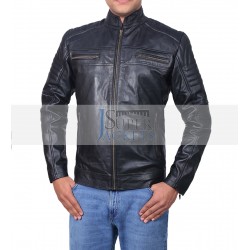 Cafe Racer Men's Classic Black Biker Leather Jacket