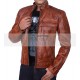Classic Diamond Tan Cafe Racer Waxed Brown Rider Leather Jacket