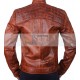 Classic Diamond Tan Cafe Racer Waxed Brown Rider Leather Jacket