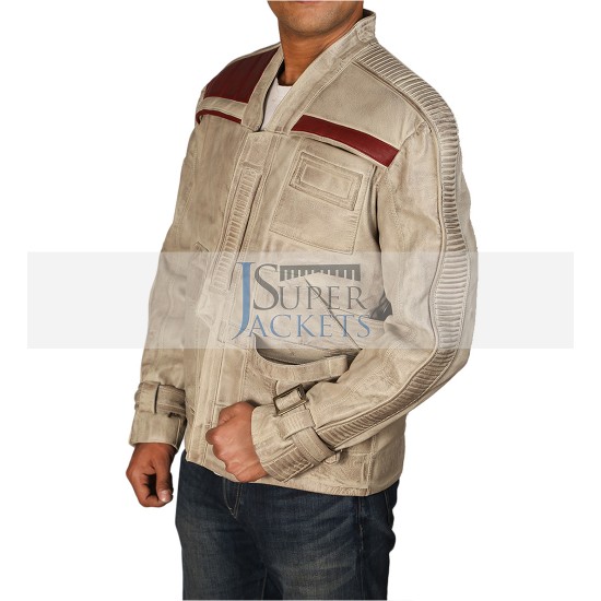 Star Wars John Boyega Waxed Flight Bomber Leather Jacket