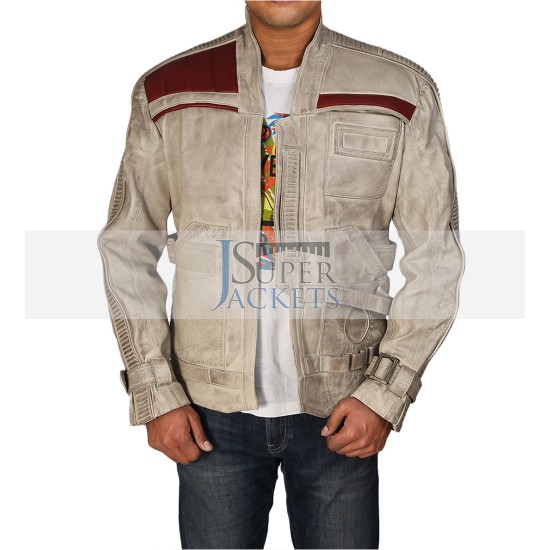 Star Wars John Boyega Waxed Flight Bomber Leather Jacket