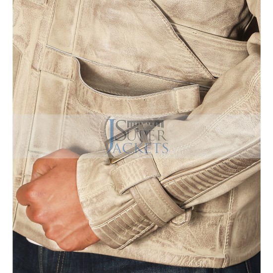 Star Wars John Boyega Waxed Flight Bomber Leather Jacket