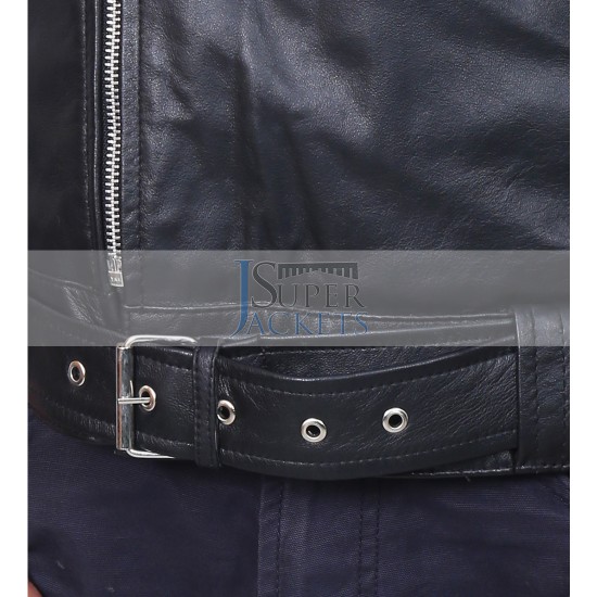 The Walking Dead Negan Jeffery Dean Morgan Black Biker Leather Jacket