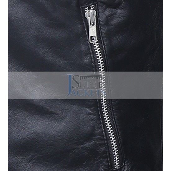 The Walking Dead Negan Jeffery Dean Morgan Black Biker Leather Jacket