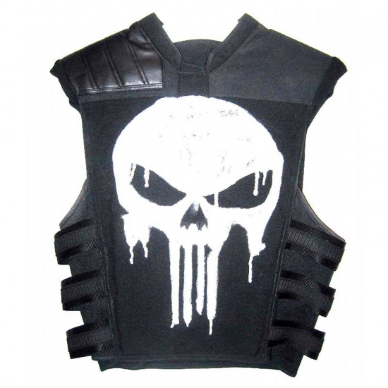 The Punisher Frank Castle Men's Black Leather Skull Jacket