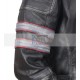 Retro Cafe Racer Classic Motorcycle Double Stripe Black Leather Jacket