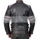 Retro Cafe Racer Classic Motorcycle Double Stripe Black Leather Jacket