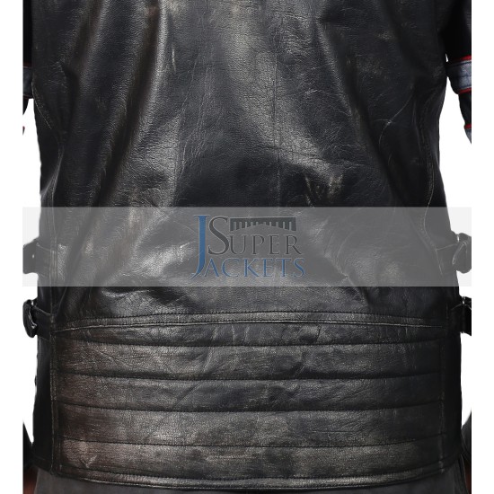 Retro Cafe Racer Classic Motorcycle Double Stripe Black Leather Jacket