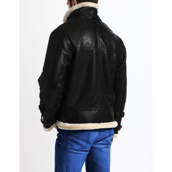 WW2 Flight Bomber Fully Fur lined Genuine Sheepskin Leather Jacket