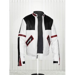 Designers Chaser Box White & Black Motorbike Leather Jacket