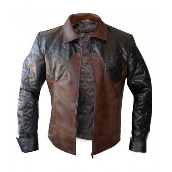 Criss Angel Designers Brown Quilted Biker Jacket