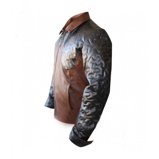 Criss Angel Designers Brown Quilted Biker Jacket