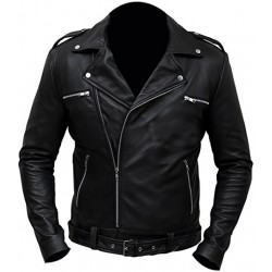 Negan Walking Dead S7 Jeffrey Dean Morgan Black Leather Jacket