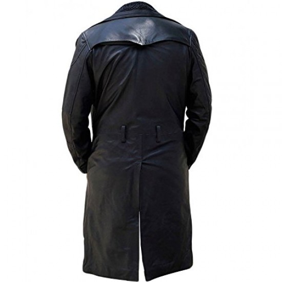 Blade Runner 2049 Ryan Gosling Officer K Black Fur Leather Coat
