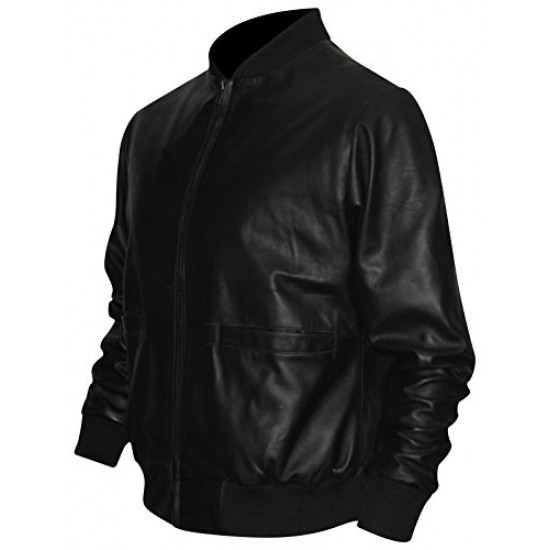 Buy Rocky Balboa Black Tiger Leather Jacket For Sale